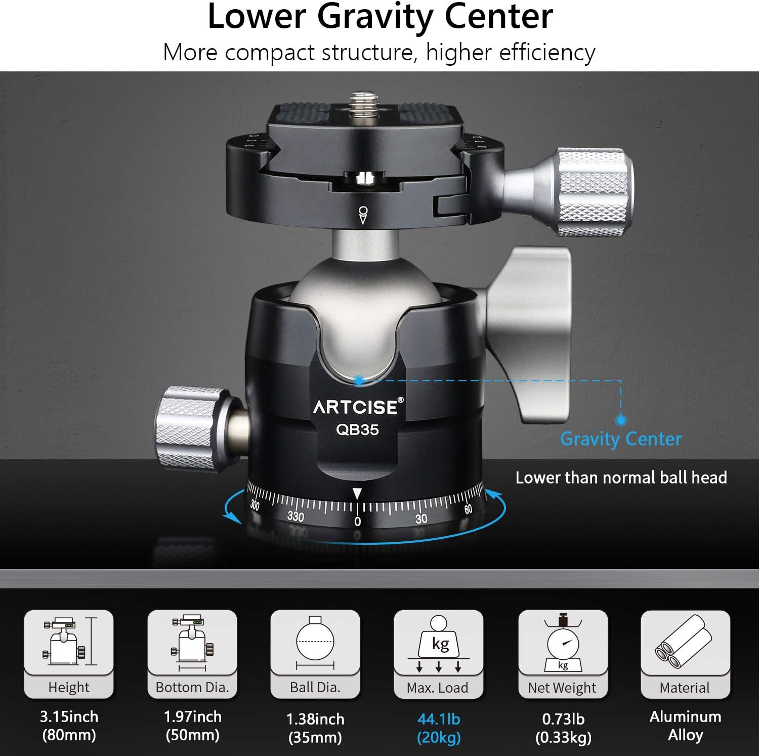 Top Brands Carbon Fiber Tripod, 63.8in/3lb Compact Lightweight Travel Tripod with Low Profile Ball Head and Two 1/4 in Quick Shoe Plate for DSLR Camera, Video Camcorder, Max Load 33lb/15kg