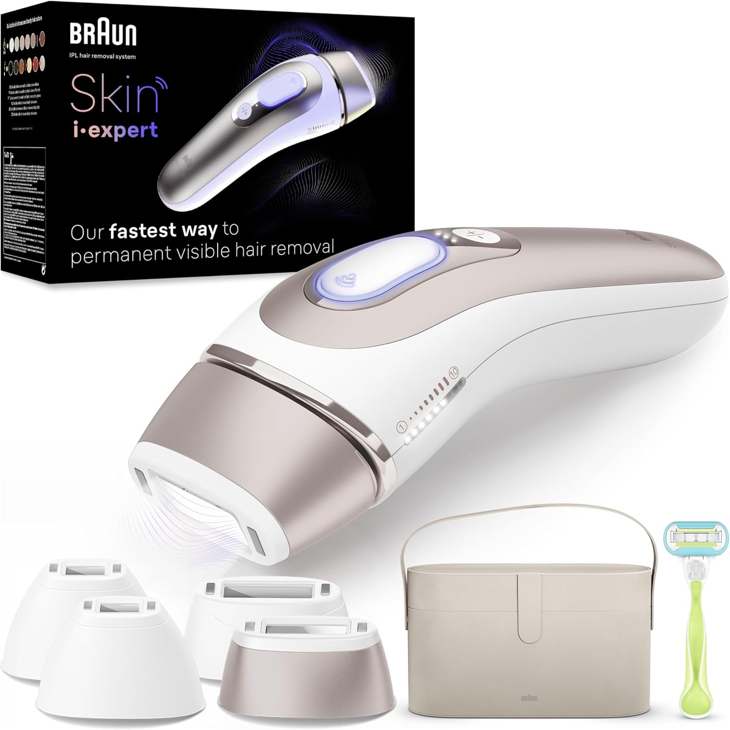 Braun Skin I·Expert Epilatore LUCE PULSATA Smart, Epilazione A Casa Tua, Alternativa Al laser, Con App Gratuita, Include Pochette, Rasoio Venus, 4 Testine Per Viso E Corpo, PL7387 - Immagine 1