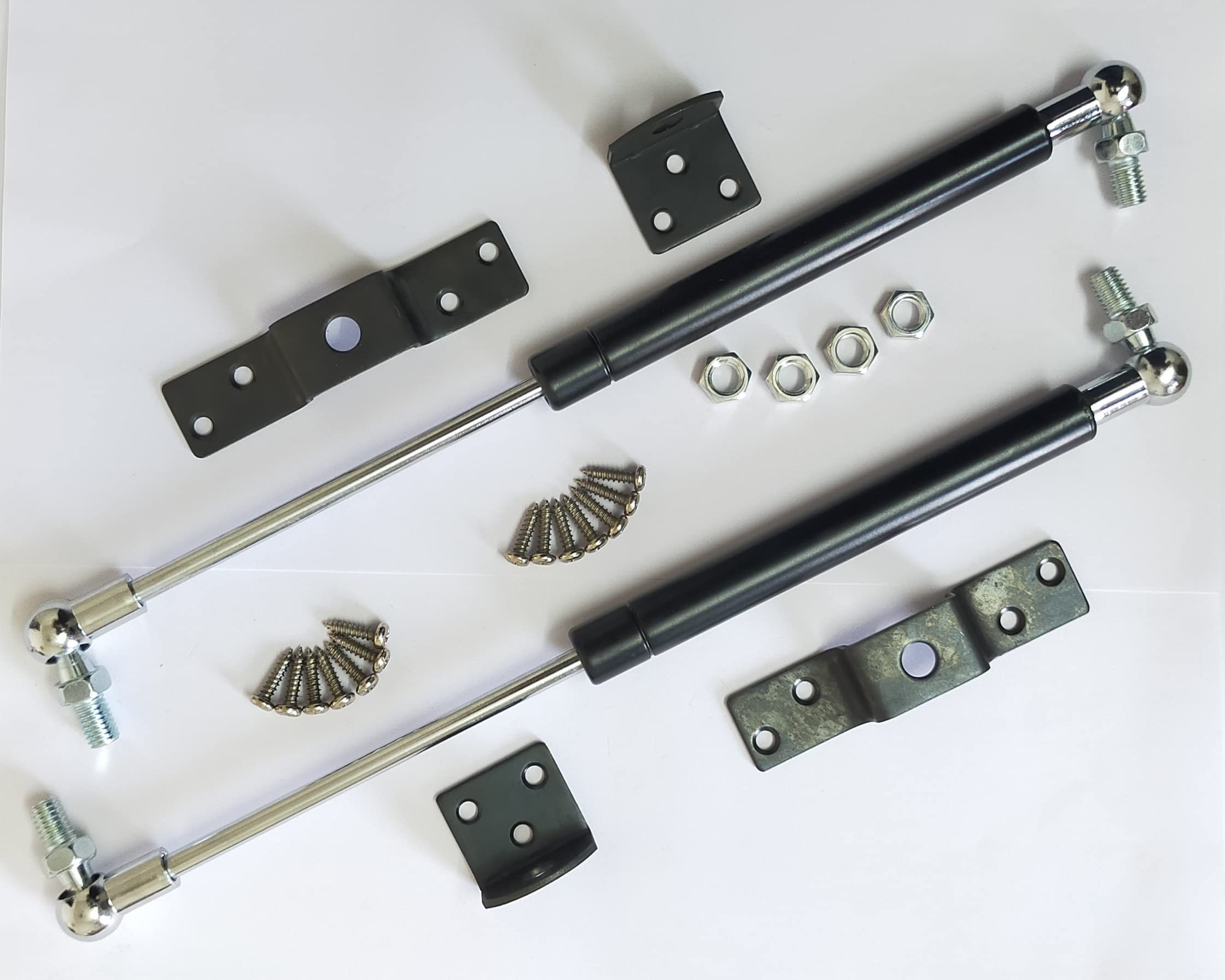 12" Hydraulics Gas Spring Black Stay Strut Pneumatic Lift Support Cabinet Hinges for 5 KG Load - (Pack of 2 pcs)