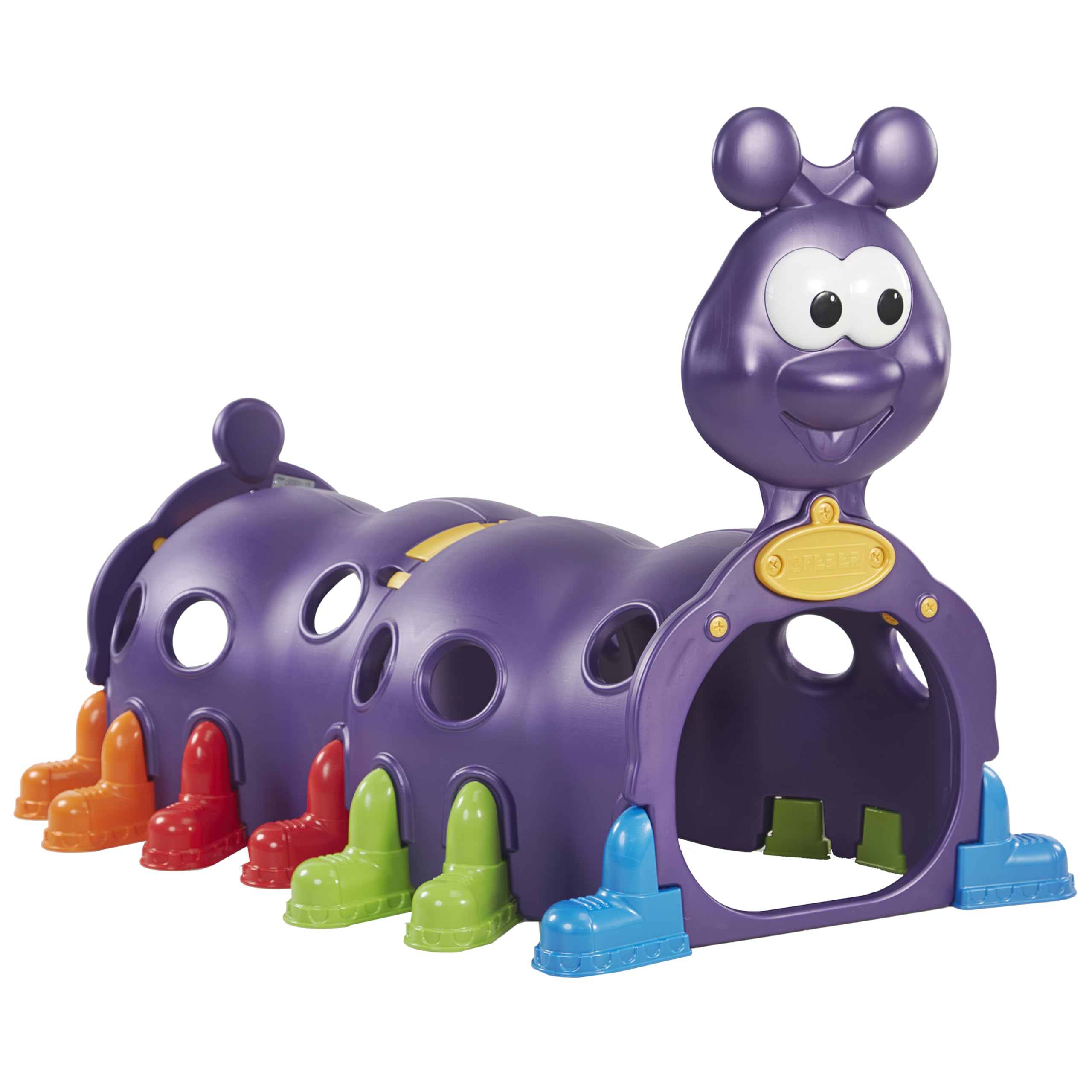 ECR4Kids ELR-12511 Indoor/Outdoor Peek-A-Boo Caterpillar Climbing Play Structure for Kids, Purple