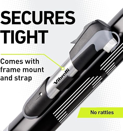 Miniatura 3 de Vibrelli Mini Bike Pump - Presta & Schrader Bicycle Pump - 120 PSI Tire Pump for Road & MTB - No Valve Changing Needed