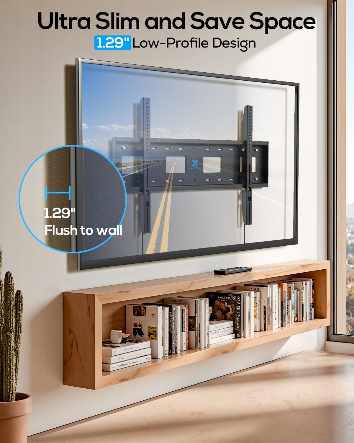 85 86 90 98 100 150 Soporte de pared fijo resistente para TV de pantalla plana pesada de 65 a 150 pulgadas, VESA máximo 1000 x 600 mm, perfil bajo, soporta 330 libras, pernos de 16/18/24/32 pulgadas