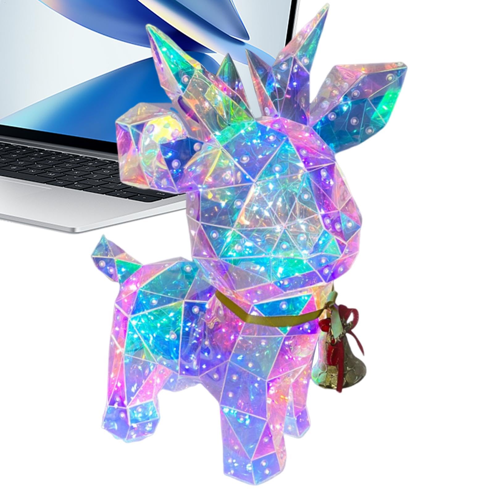 Statue d'élan LED et sculpture d'élan coloré pour décoration de Noël de salon moderne