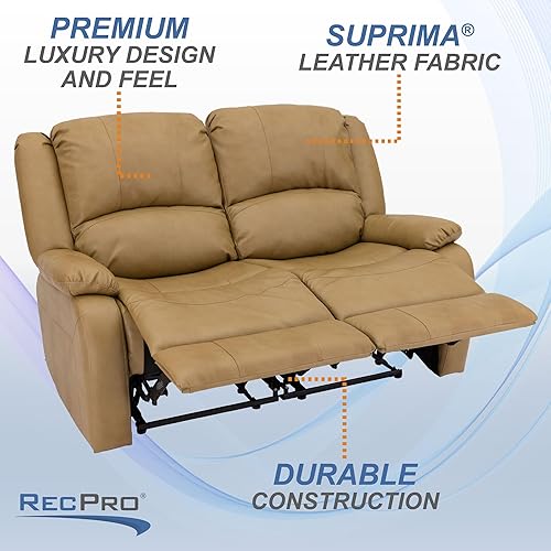 Miniatura 46 de RecPro Charles Collection sofá doble de 67 pulgadas con respaldo reclinable para caravana o cámper, mueble, sillón doble