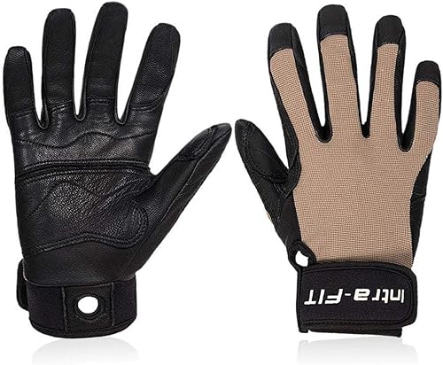 Vista 2 de Guantes de escalada, guantes de cuerda, perfectos para rappel, rescate, roca, árbol, pared, escalada de montaña, aventura, deportes al aire libre