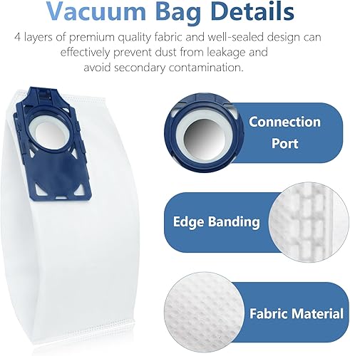 Miniatura 5 de Paquete de 10 bolsas de repuesto R30D HEPA para Riccar Brilliance R30D, R30P, R30PET y Simplicity Synchrony S30D, S30P, S30PET, RNHC-6SNH-6,