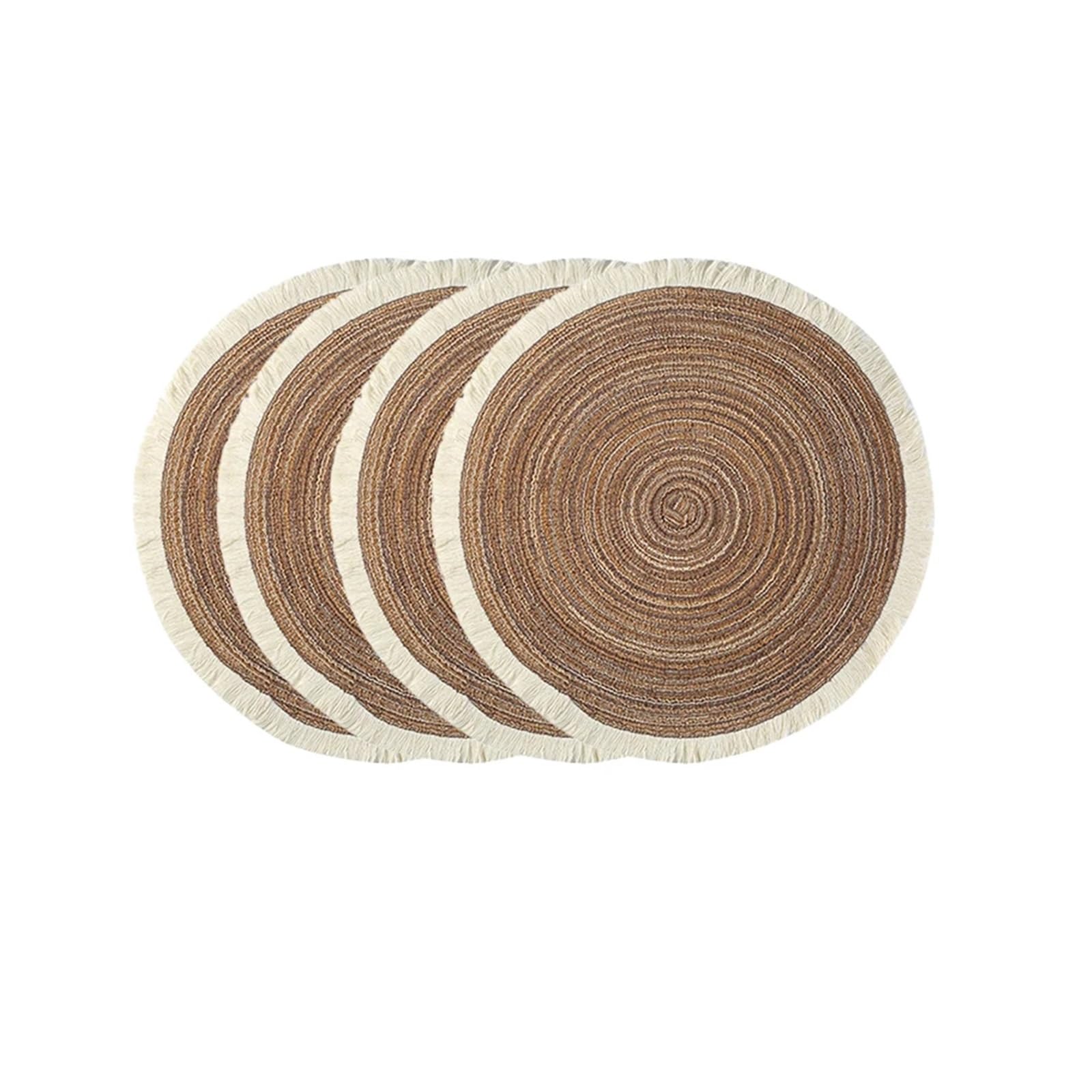 Napperons tressés ronds pour décoration de fête et repas