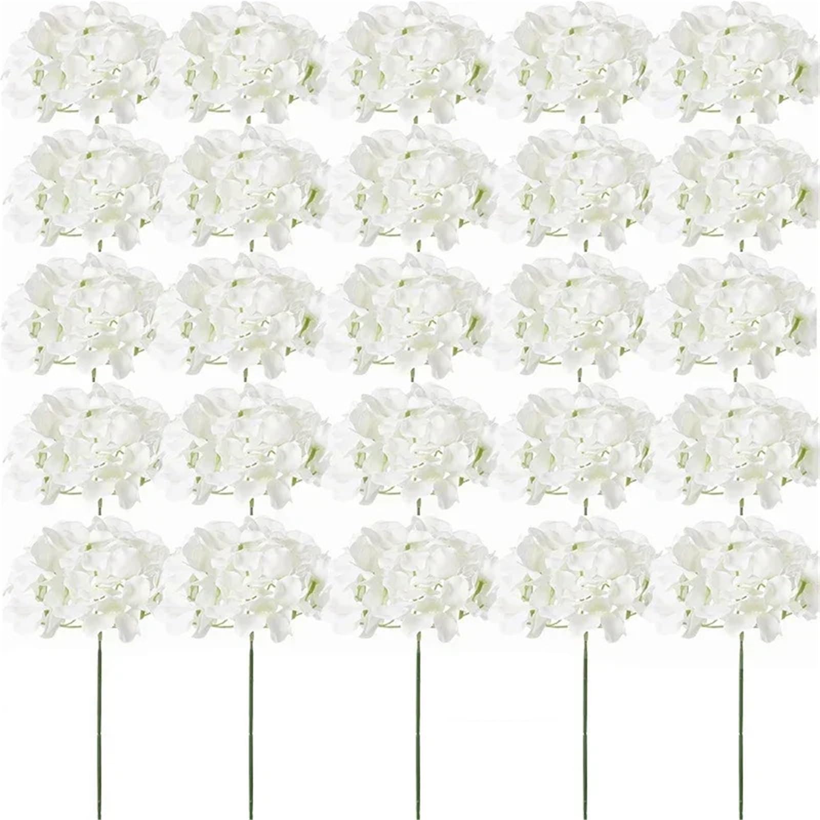 Dcrxz Artificial Flowers 10PCS Hydrangea Artificial Flowers Silk Hydrangea Heads Flowers for DIY Wedding Centerpiece Home Party Decoration(10pcs White)