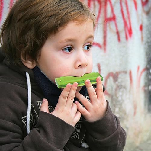 Miniatura 6 de Armónica translúcida de 10 agujeros para niños, paquete de 5 juguetes educativos, instrumentos musicales para principiantes para fiestas infantiles