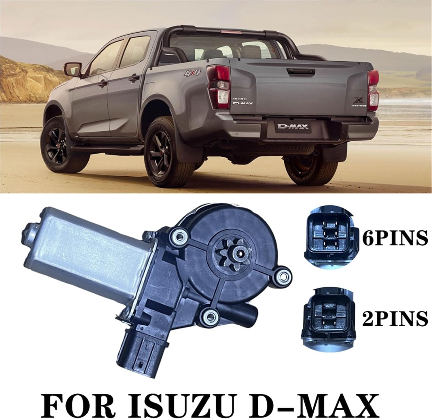 8981607230 8-98160724-0 98850-G1710 Front Left Right Electric Power Window Motor Compatible With ISUZU D-MAX PICK-UP 6 Pins 2pins(Front Left 2 pins)
