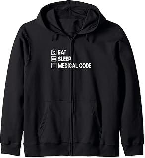 Eat Sleep Code - Medical Coding Professional Hospital Worker Zip Hoodie