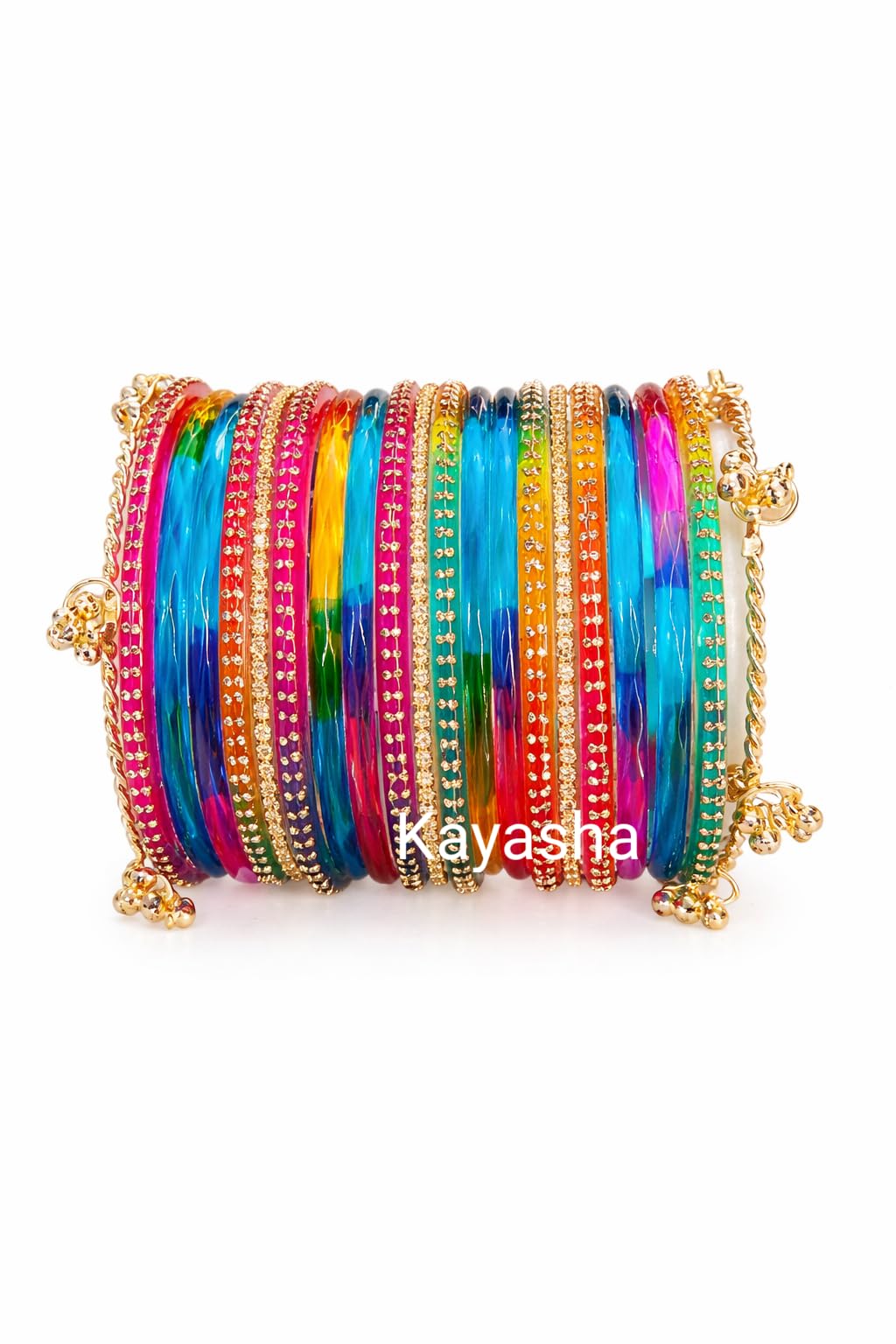 KAYASHA Plain Designer Jelly Glass Bangles Set for Women with Diamond Cut Design | Fancy Stylish Traditional Chudi | Elegant Glass Bangles for Wedding, Festive – Set of 24