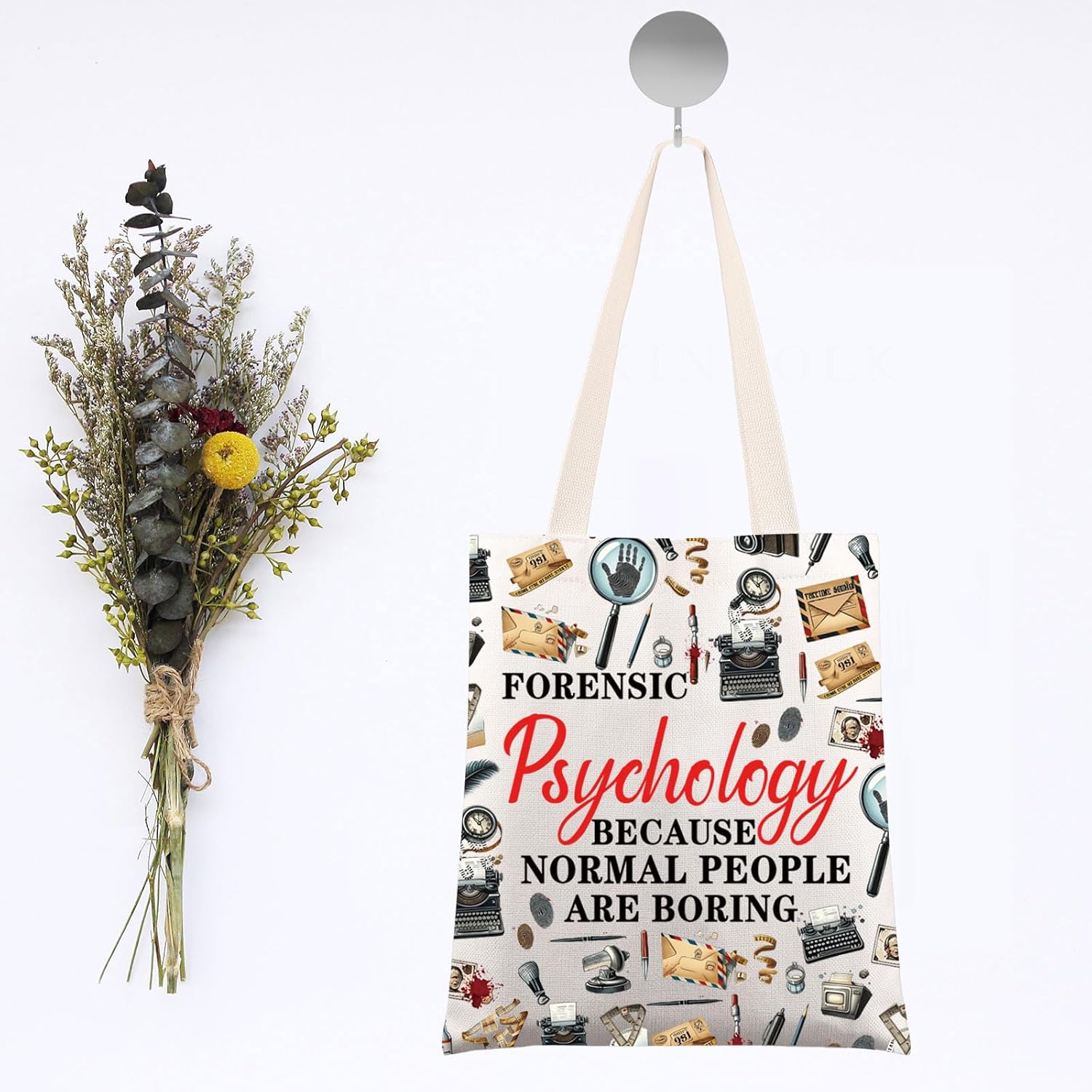 JNIAP Forensic Psychologist Tote Bag Forensic Psychologist Gifts Because Normal People Are Boring - Image 7