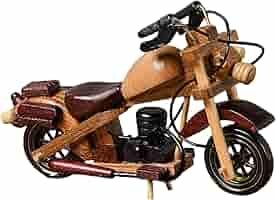 Modello Moto In Legno Vintage - Decorazione Da Tavolo Retrò Per Casa, Ufficio O Appartamento - Foto 3