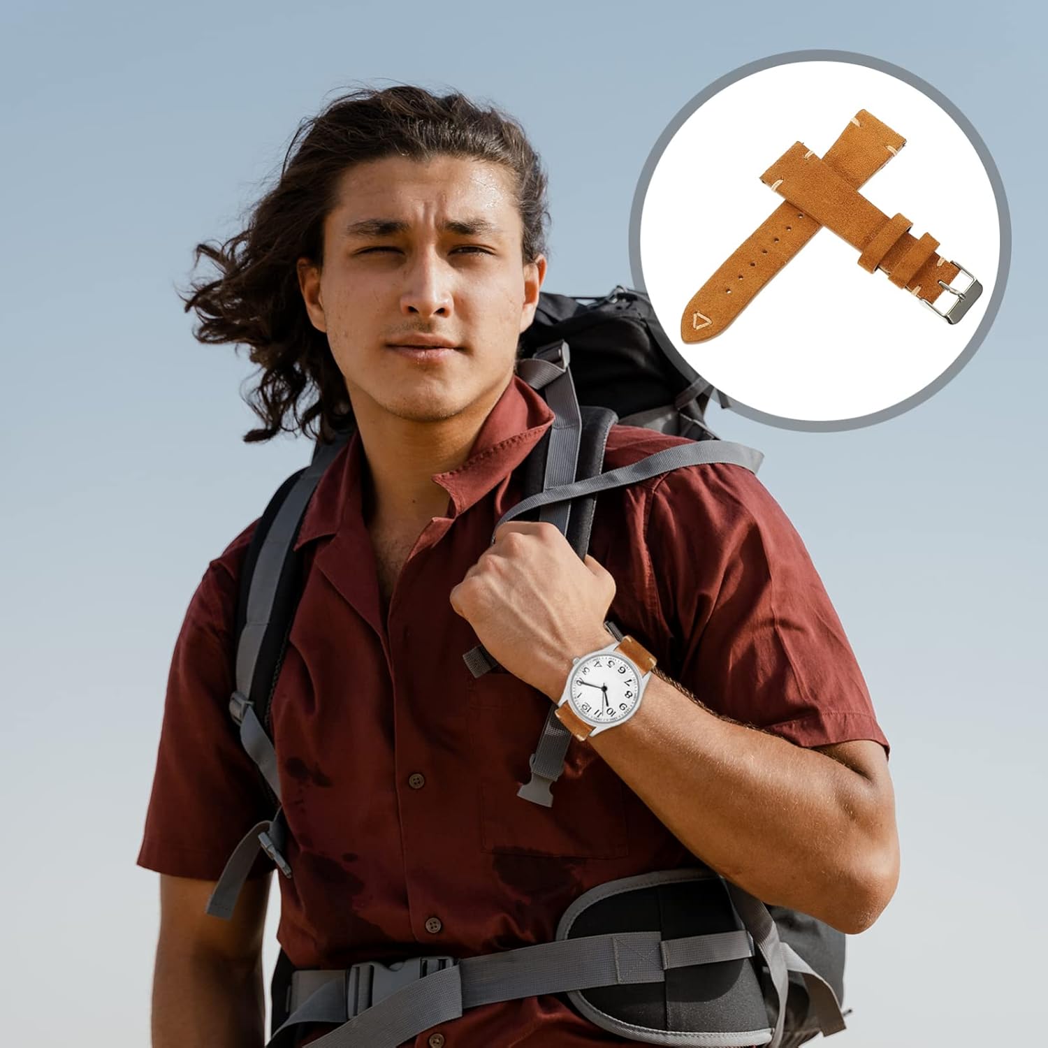 Hemobllo Leather Watch Band - Quick Release Watch Band Replacement Watch Strap