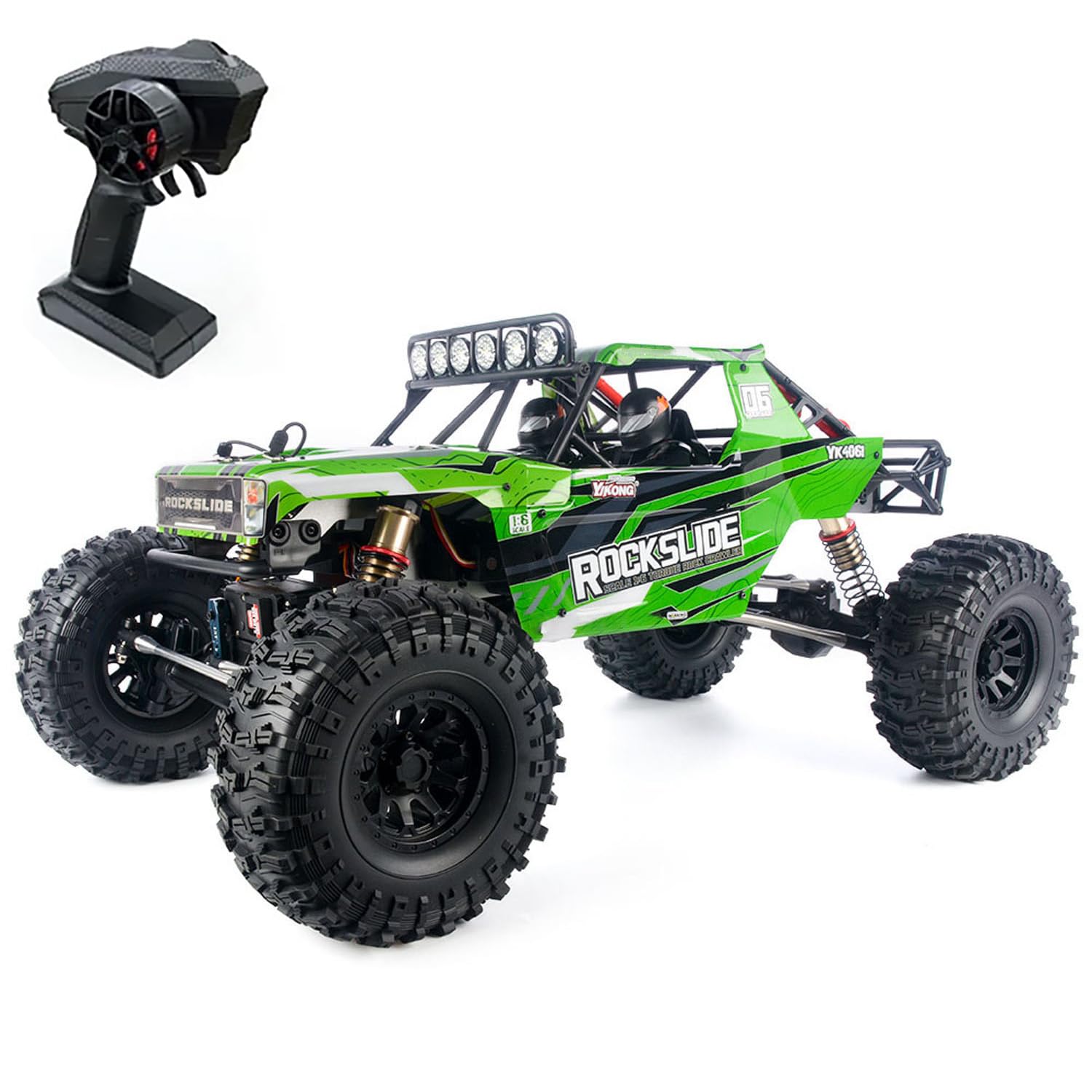 TOUCAN RC HOBBY 1/6 Crawler YK4061 AWD RC fuoristrada radiocomandata, compatibile con motore brushless Hobbywing 80A ESC, ingranaggi in metallo, design a gabbia di ribaltamento