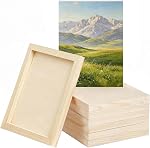 6 Pack 8 x 12 inch Wood Panel Boards,Unfinished Wood Frames for DIY Art Projects, Square Canvas for Painting, Pouring, Arts Use with Oils, Valentine's Day Halloween Christmas Decorative Panel Canvas