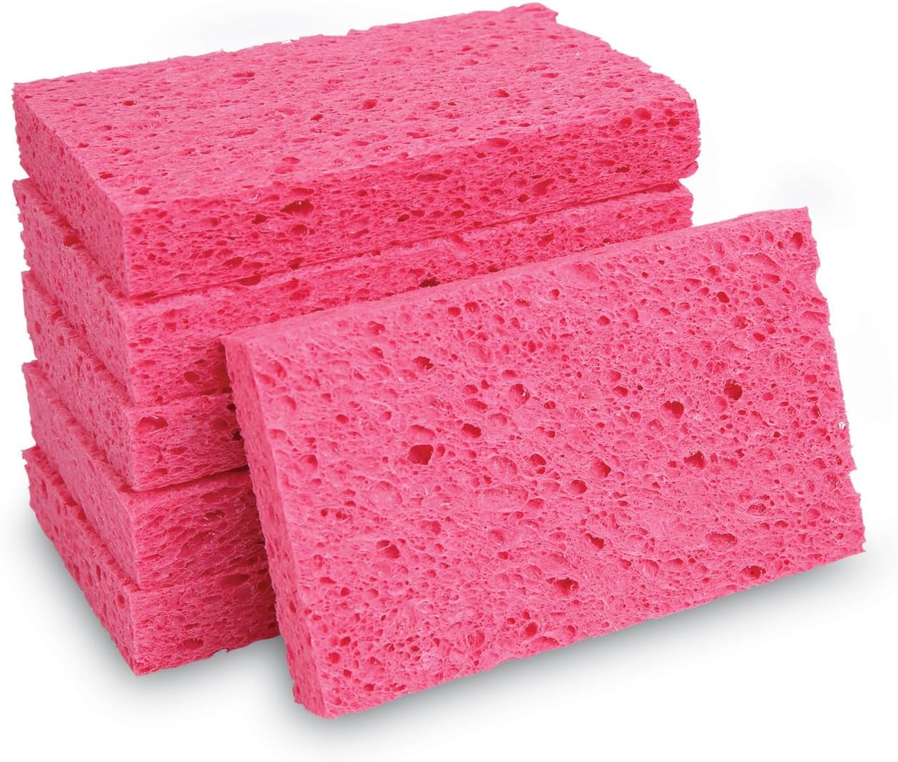 Boardwalk Small Cellulose Sponge, 3.6 x 6.5, 0.9" Thick, Pink, 2/Pack, 24 Packs/Carton