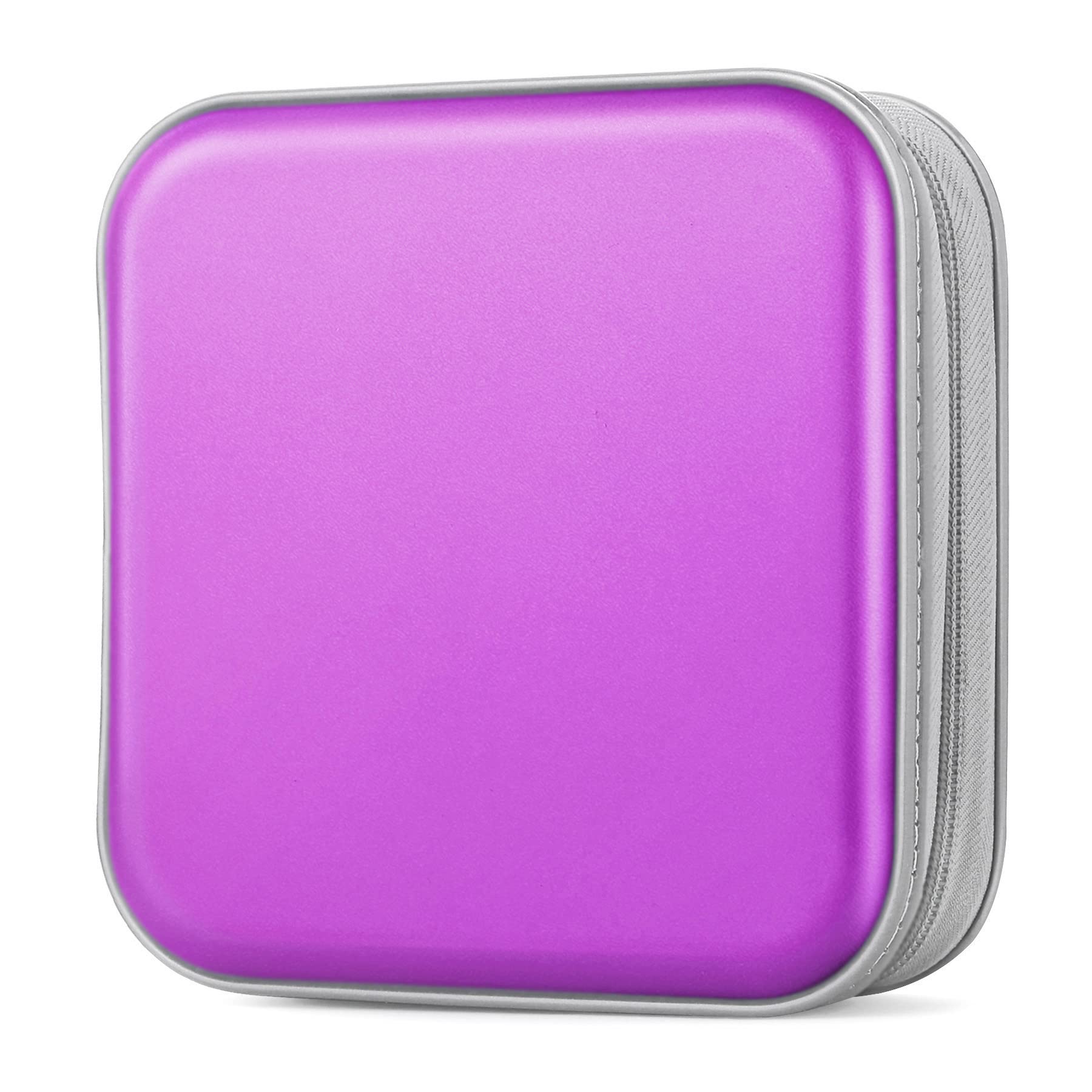 Bivisen CD Case, DVDS Wallet Holder, CD/DVD Case Wallet 40 Discs Heavy Duty Bag Binder Storage Booklet Album (Puple)