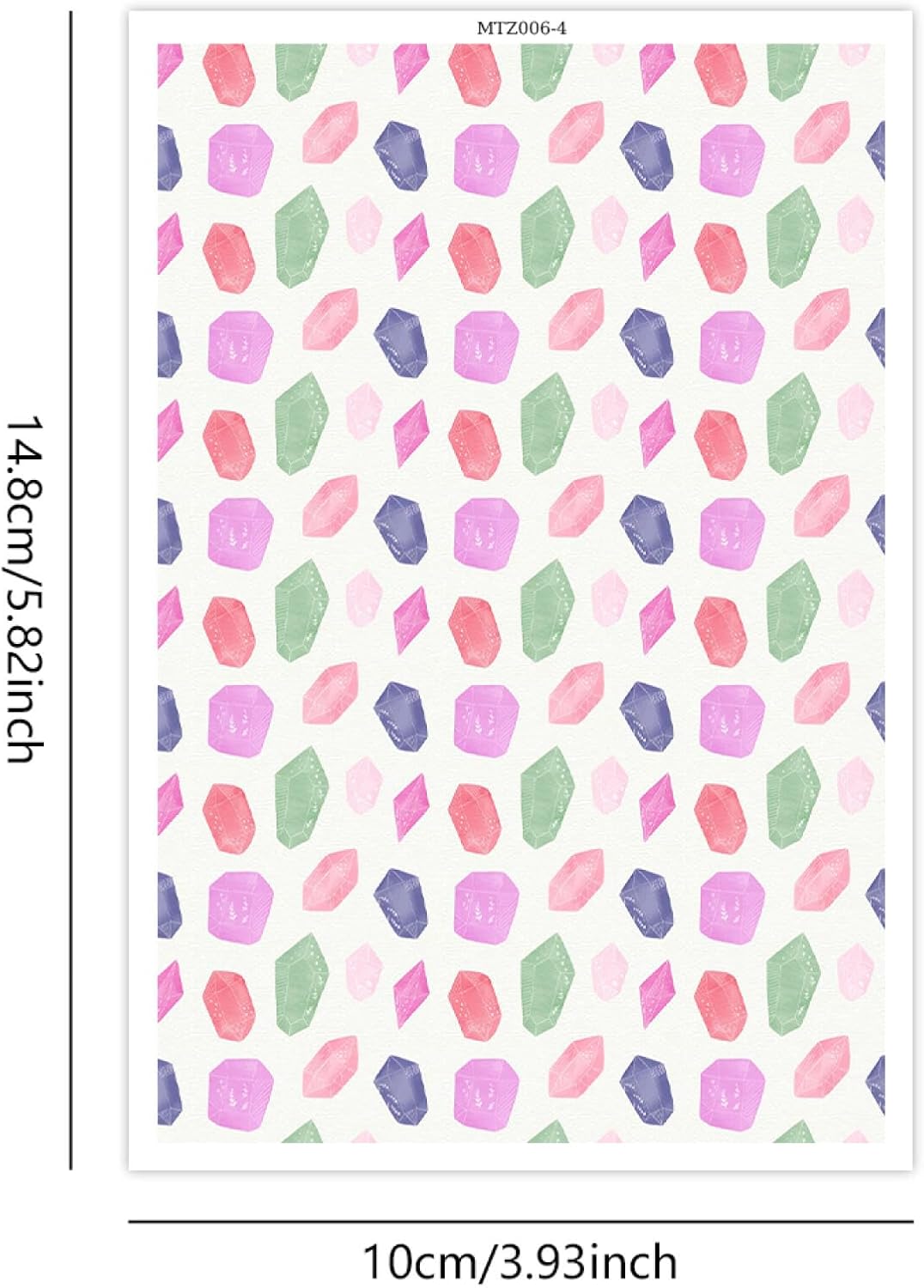Briartw 10 Sheets Polymer Clay Transfer Paper - Pastel Gemstones - Per Sheet 5.82 x 3.93 inch - Water-Soluble Transfer Sheets Disposable Stickers for DIY Clay Jewelry Earrings Making