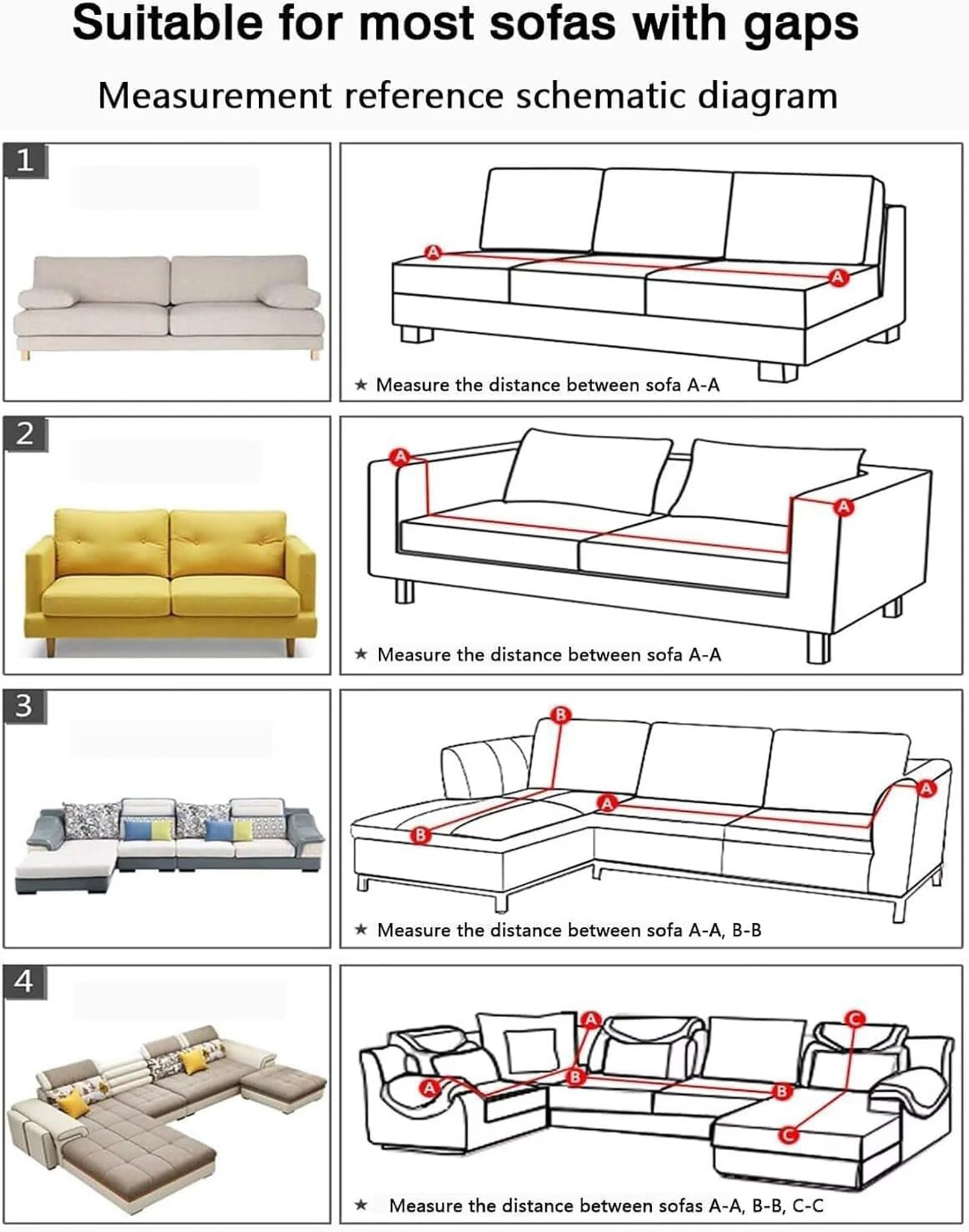 Housse de Canapé Extensible Velours Côtelé, Protection Antidérapante Lavable pour Salon, Adaptée aux Canapés 1-4 Places