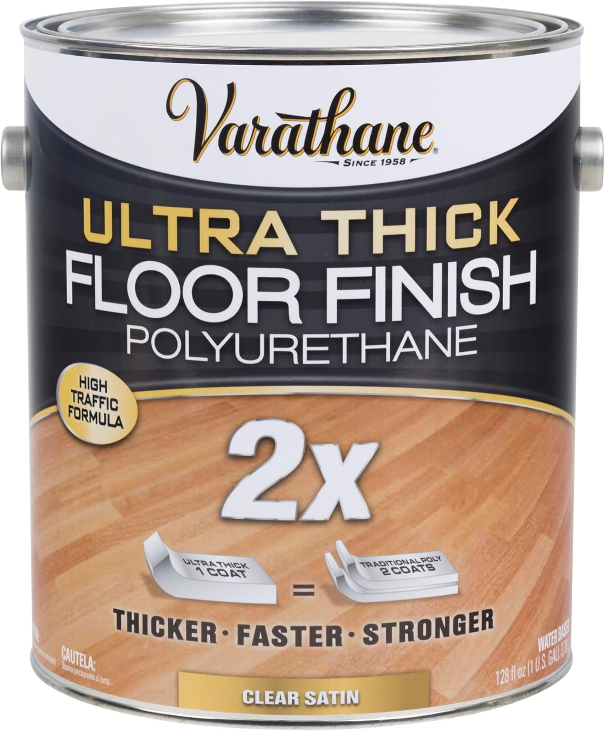 Varathane 298274 Ultra Thick Floor Finish Polyurethane, Gallon, Satin Clear