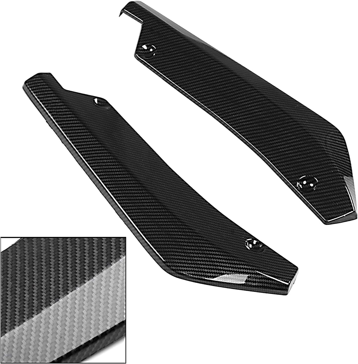 MAKINGTEC Car Rear Bumper Guard Diffuser, 2 PCS Splitter Front Bumper Lip Body Kit, Vehicle Blade Rear Shovel, Side Fender Skirt Lip Splitter, Guard Protector, Universal Size for Most Cars