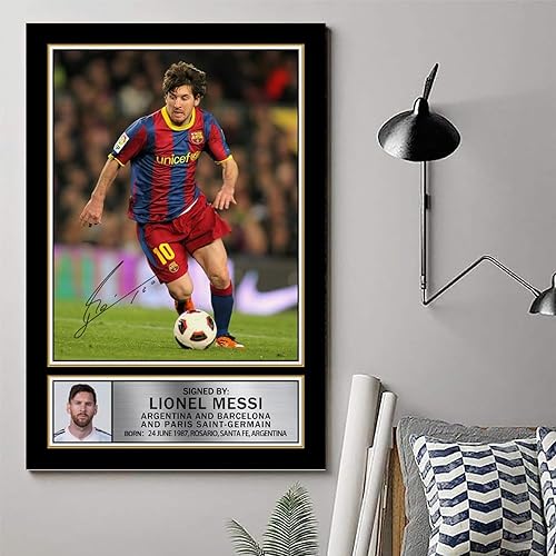 Vista 34 de SUKORI Messi - Póster Messi firmado (8) para dormitorio, estética, 12 x 18 pulgadas, sin marco Unframe-style-2