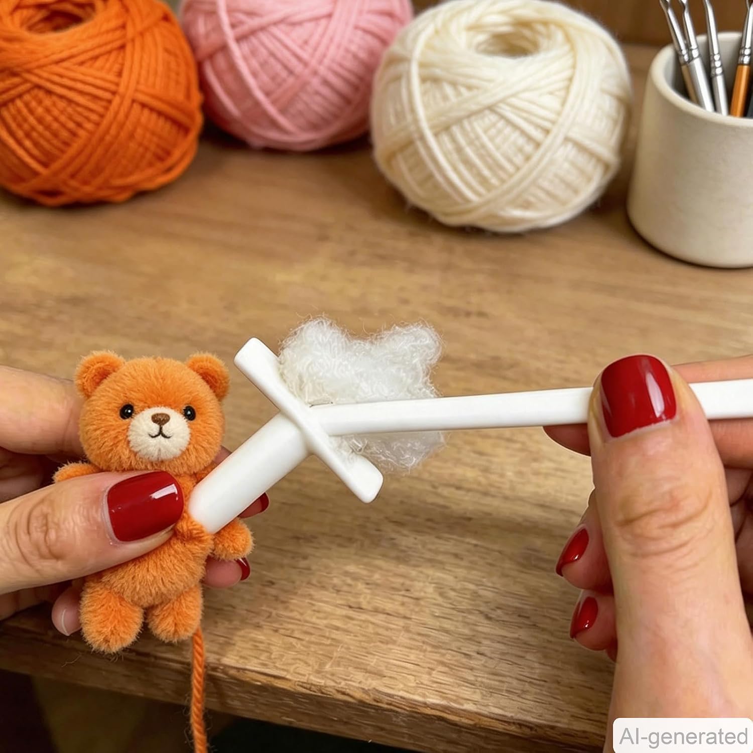 Cotton Stuffing Tool and Plush Doll Filling Tool, 2 Pieces, for Crochet, Quilting, Soft Doll, and Knitting Projects