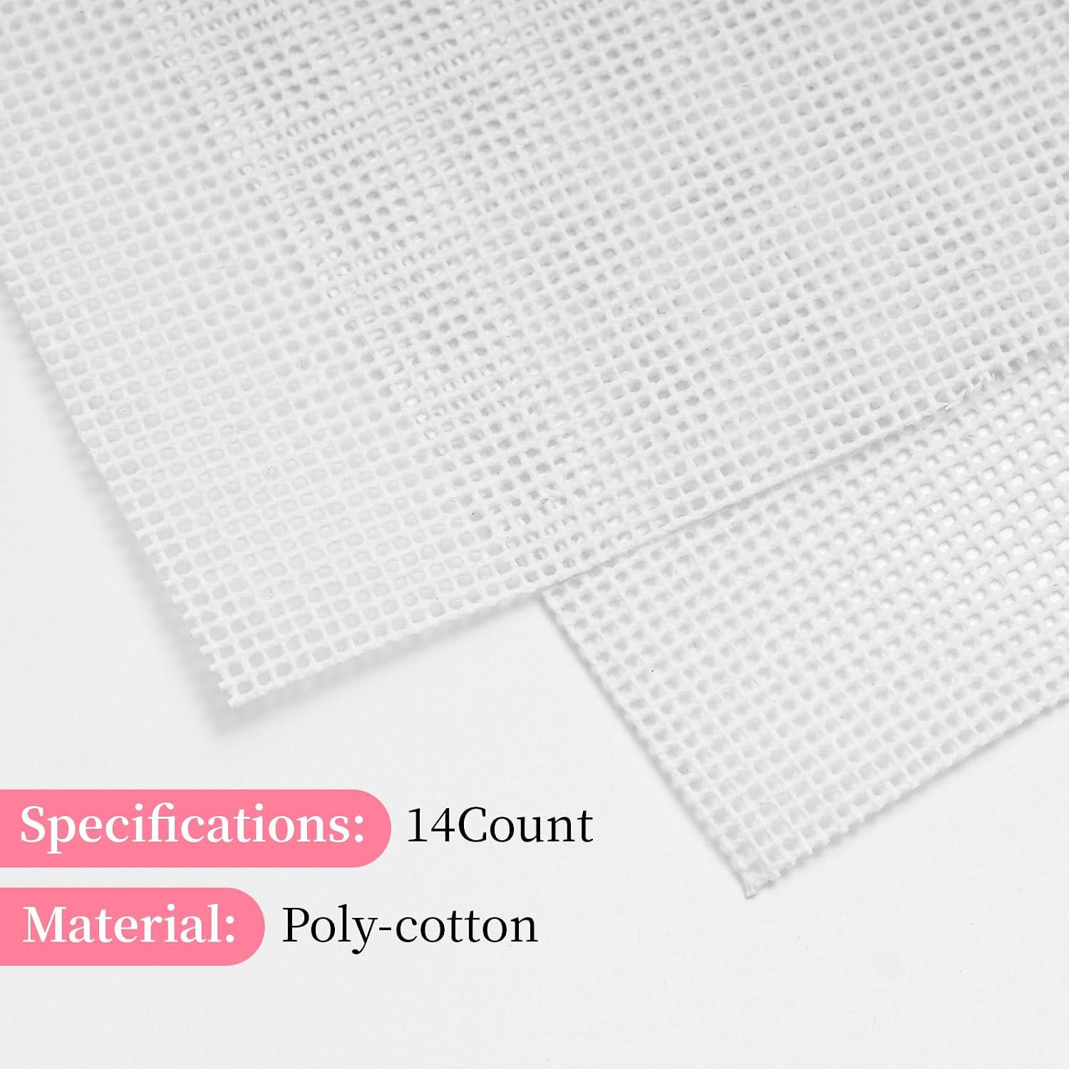 14 Mesh Needlepoint Canvas 20x20.5 Inch White Embroidery Fabric