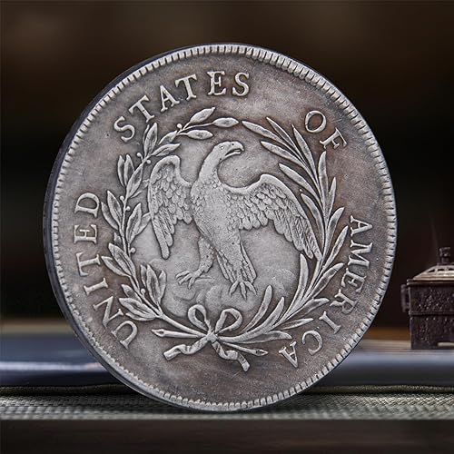 Miniatura 9 de Moneda de dólar de la libertad 1795 1796 1797 1798 - Moneda antigua chapada en plata, réplica coleccionable para coleccionistas de monedas,
