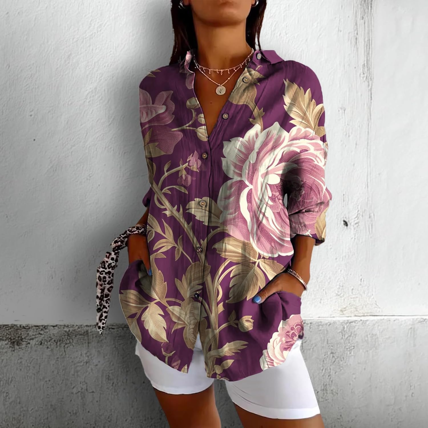 Fashion Summer Shirts V Neck Japanese Art Vintage Floral Graphic Button Down Trendy Hawaiian Holiday Outfits - Image 2