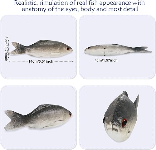 Miniatura 3 de Gejoy 4 piezas de peces falsos de Halloween simulados peces de mar artificiales modelo para fiesta en el hogar, exhibición de mercado, juguete para