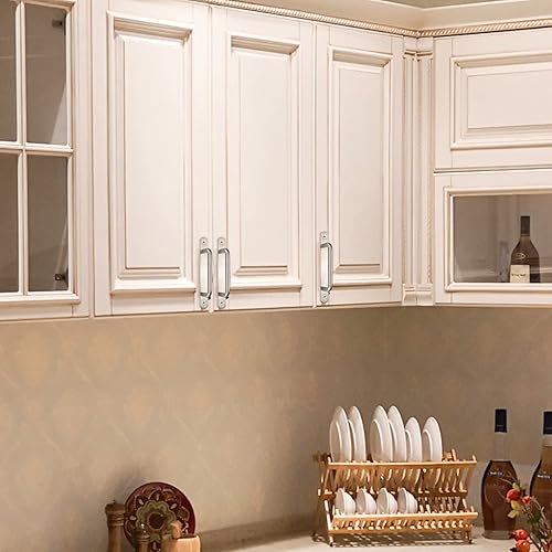 Miniatura 7 de Barn Door Handles, Sliding Door Pull Handles, Stainless Steel Closet Cabinet Door Handles Pulls with Plates for Cupboard Cabinet Wardrobe Drawer