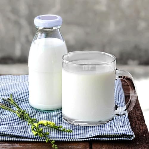 Miniatura 7 de Juego de 6 tazas de café de vidrio, tazas grandes de boca ancha para bebidas calientes (10 onzas), tazas transparentes de café con asa, sin plomo,