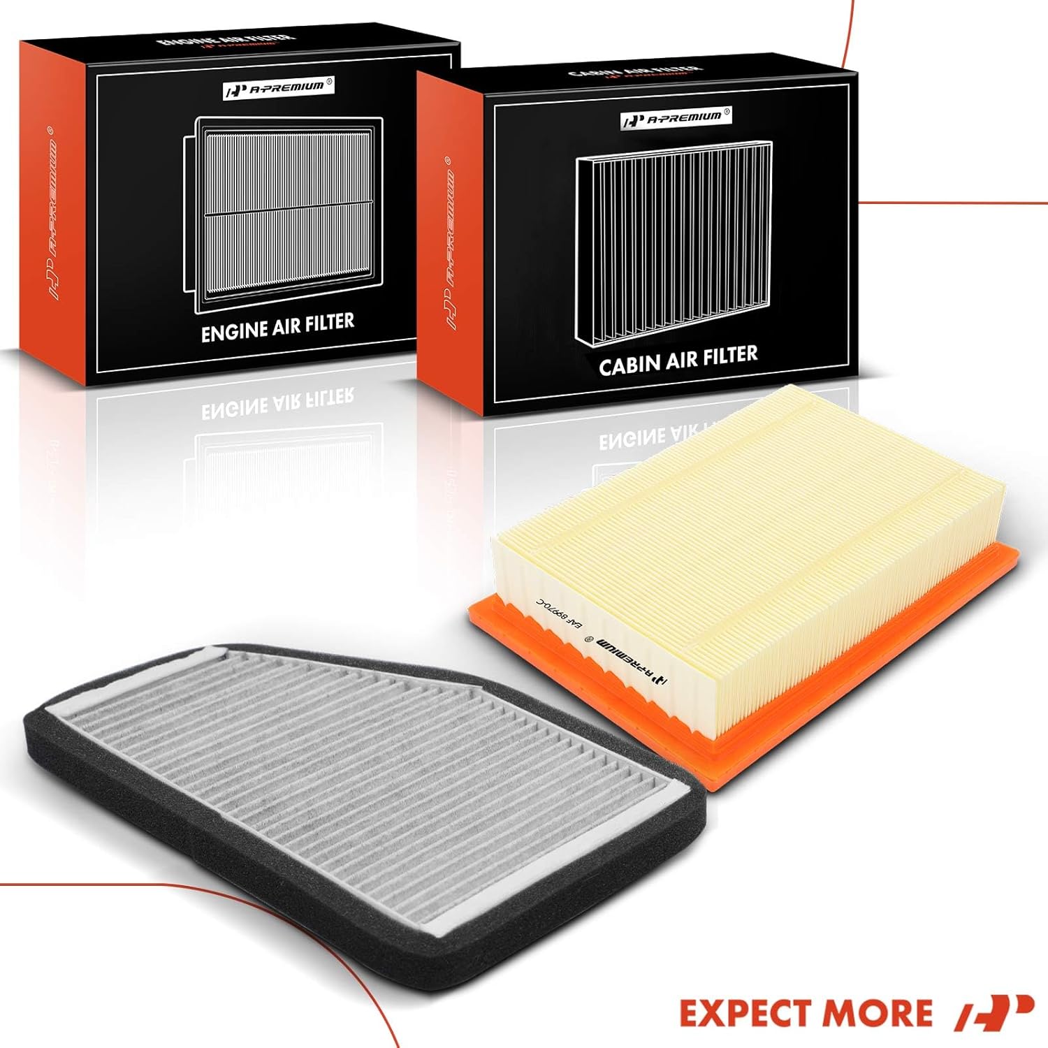A-Premium 2-PC Engine & Cabin Air Filter with Activated Carbon Compatible with Ford Escape 2007-2012 & Mazda Tribute 2008-2011 & Mercury Mariner 2005-2011 Replace# YL8Z9601AA