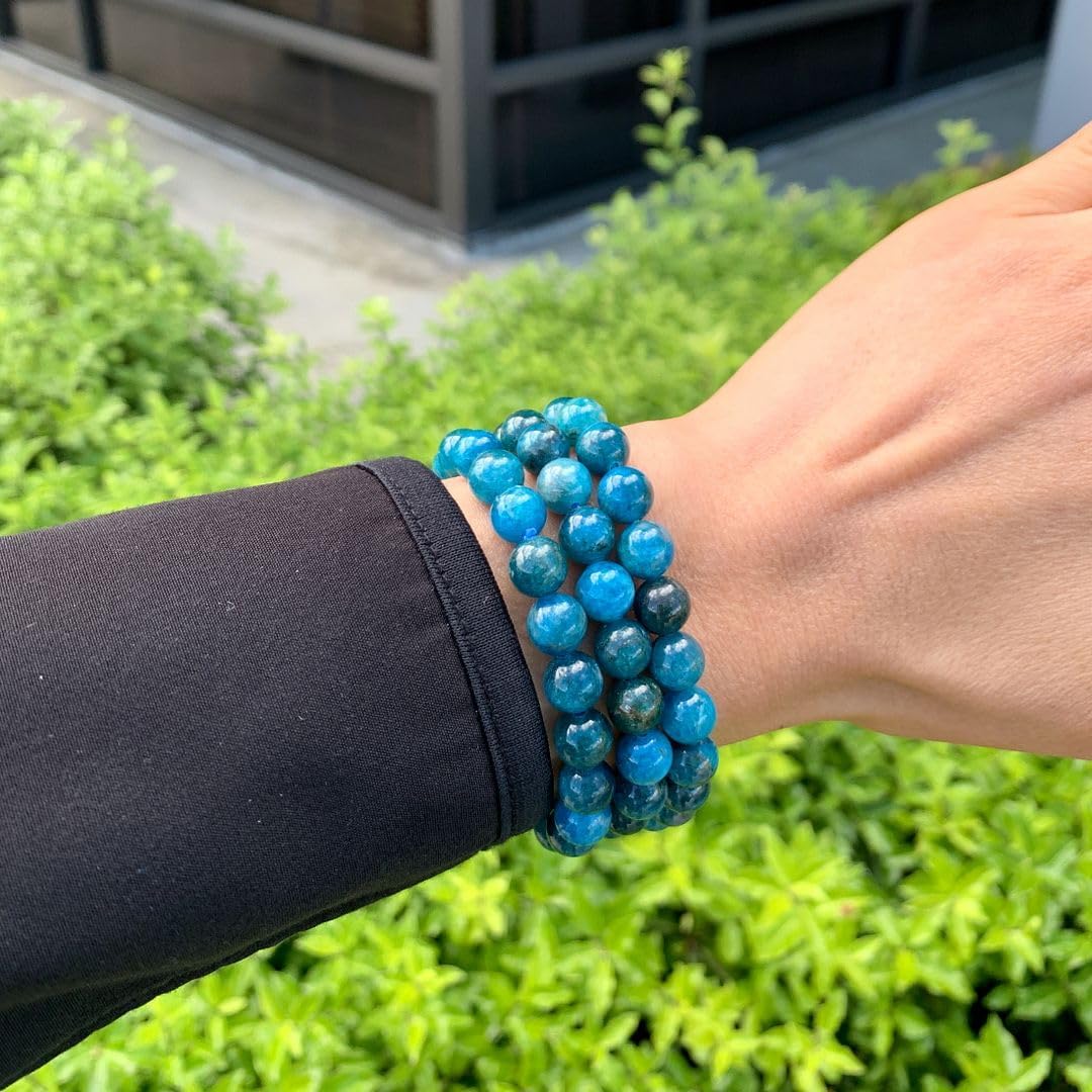 Adabele 1pc Natural Stretch Gemstone Bracelet 8mm (0.31") Bead 7 Inch to 8.5 inch Healing Crystal Energy Quartz Chakra Jewelry Women Unisex Birthday Gift