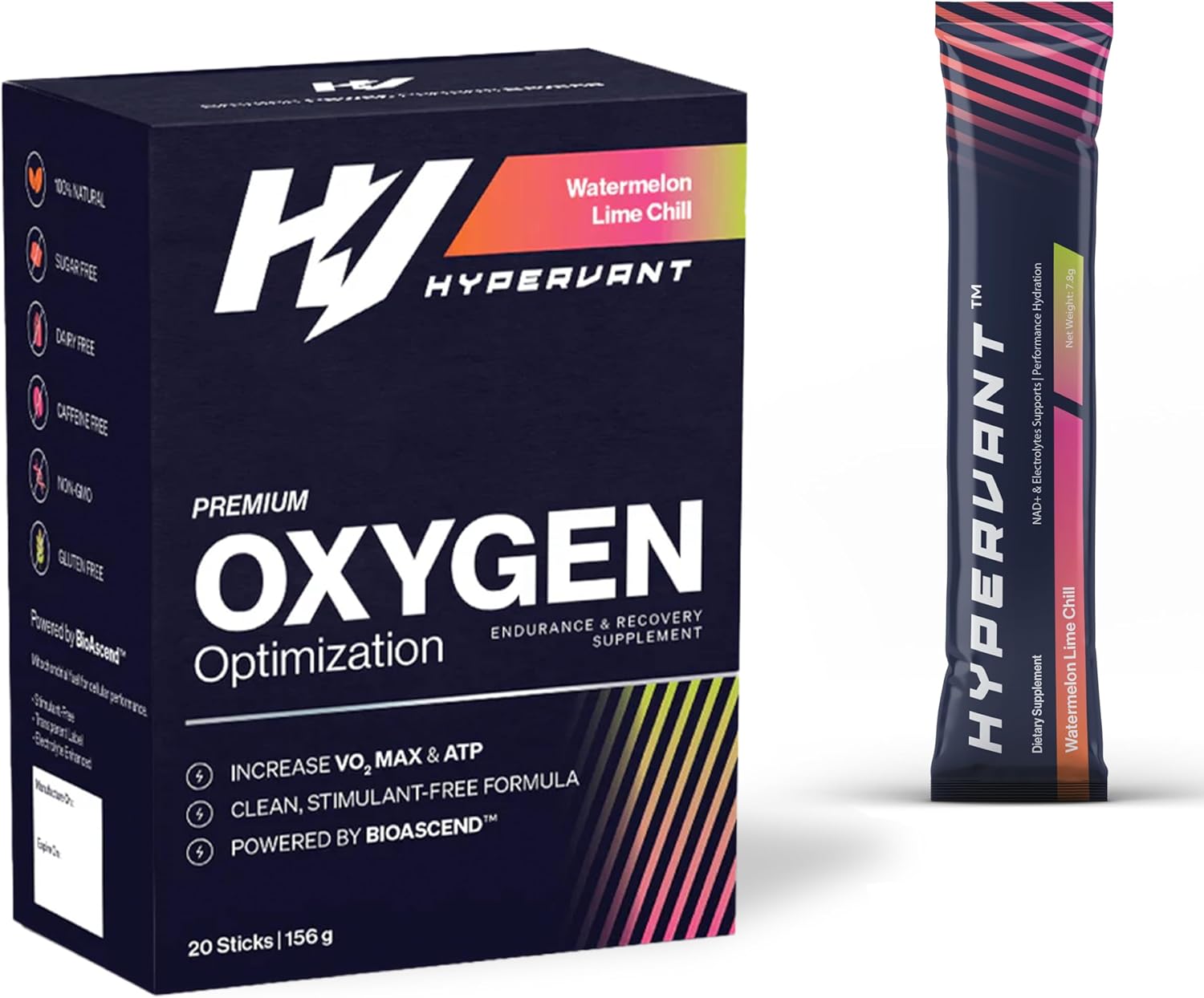 Daily Performance & Longevity Drink Mix with NAD+, NMN & Adaptogenic Cordyceps – Stimulant-Free, Sugar-Free Hydration Powder – Watermelon Lime Chill – 20 Stick Packs