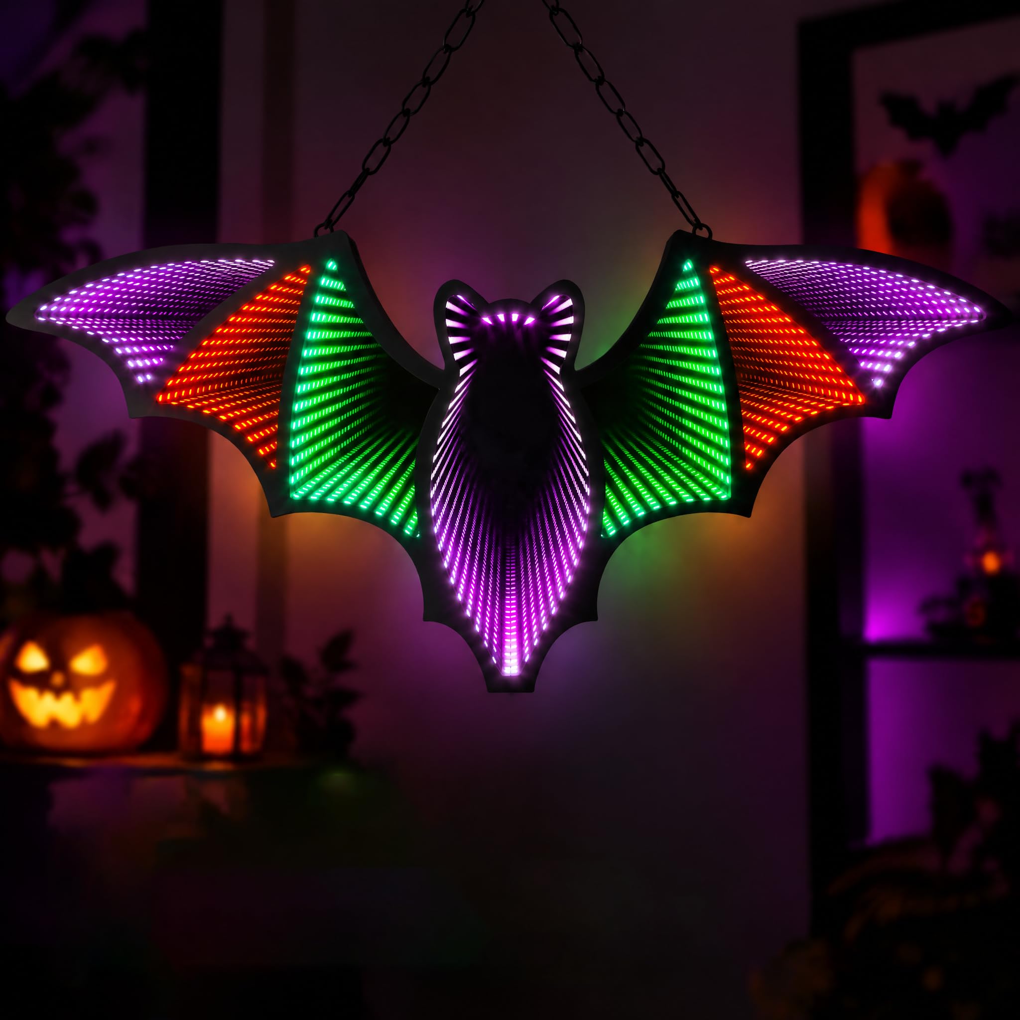 Halloween Bat Neon Sign, Indoor LED Bat Wall Light, USB Powered Orange Neon Light for Bedroom, Party, Bar, Haunted House and Halloween Decorations