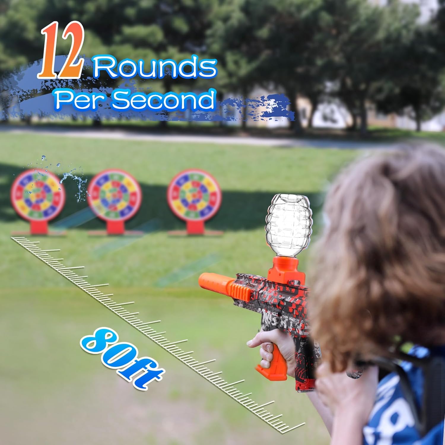 Splatter Blaster, Electric Auto Splatter Ball Toy, 10 Rs Per Seconds,50000+, 7.4V 500 mAh Rechargeable Batteries, Outdoor Activities Team Game Toy for Age 12+ Year Up Color Version image 4 of 6 B0CYCD41PB