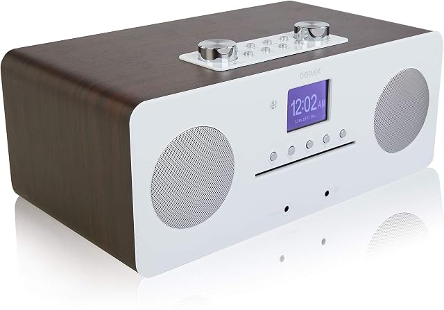 Denver CD Player - FM, DAB Digital & Internet Radio Hi Fi Music System  Mains Operated with Remote Control, Bluetooth, FM, AUX IN, Large Colour Screen, Dual Alarm & Sleep Timer  MIR-260