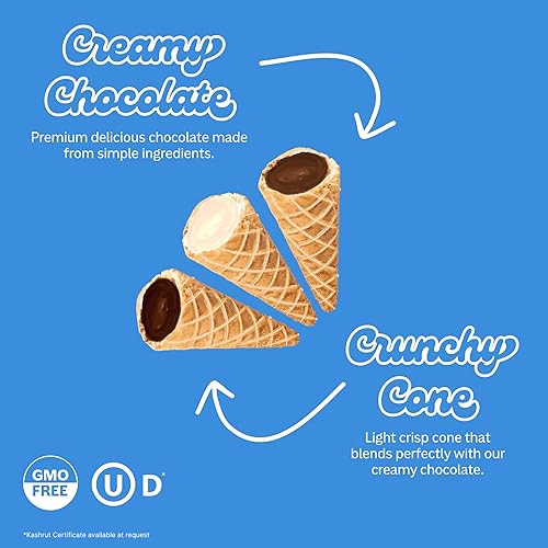 Miniatura 4 de Muddy Bites - Pasabocas rellenos de chocolate en forma de miniconos de gofre para helado chocolate oscuro 5 bolsas