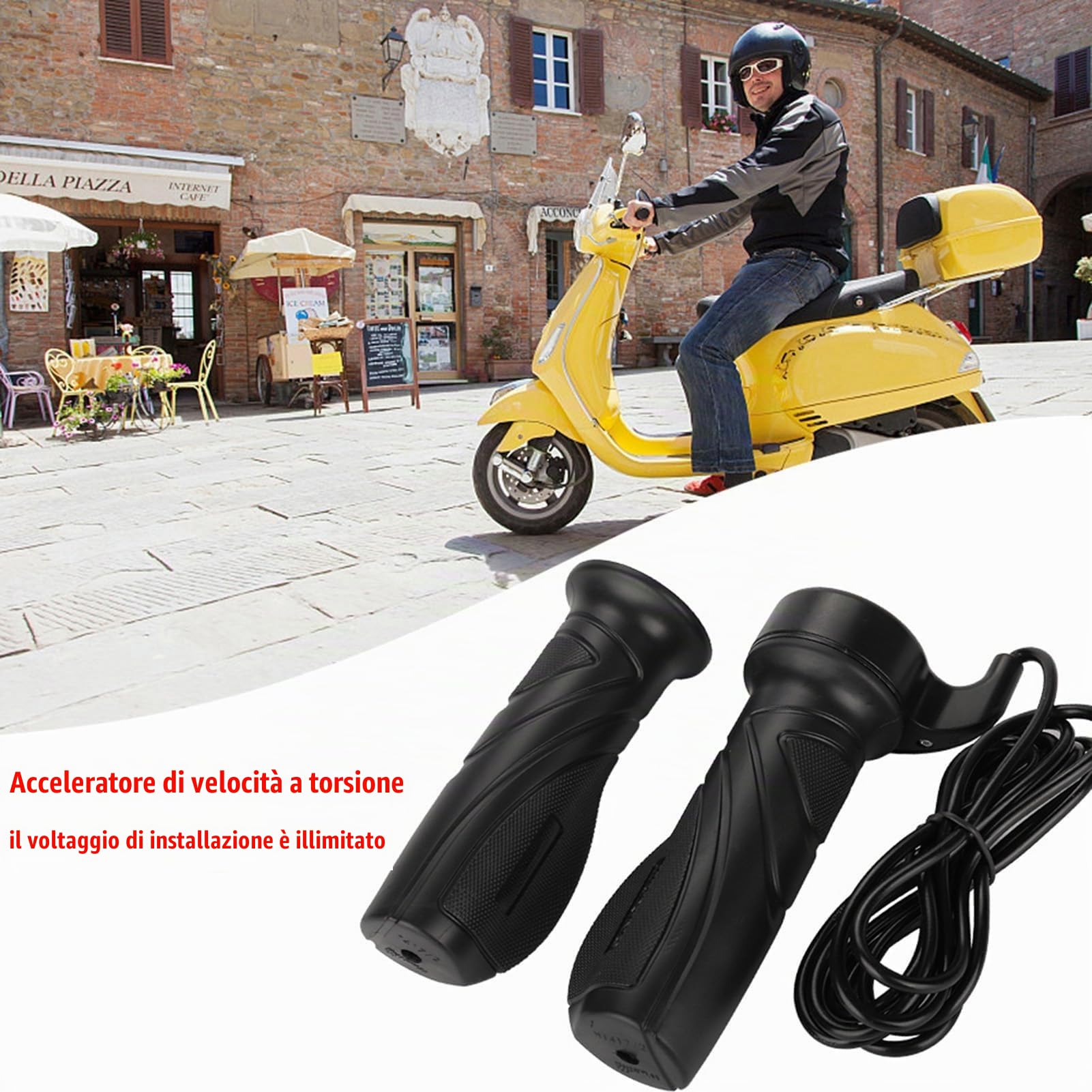 Alomejor 1 Paio Throttle Grip Impugnatura Dell'acceleratore Universale Throttle Grip per Acceleratore per Manubrio da 22,5 mm per Bici Elettrica Scooter