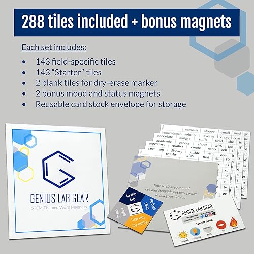 Miniatura 2 de Kit de imanes de palabras de física, divertido juego de poesía nerd para la universidad a doctorado y físicos profesionales, regalo ideal para