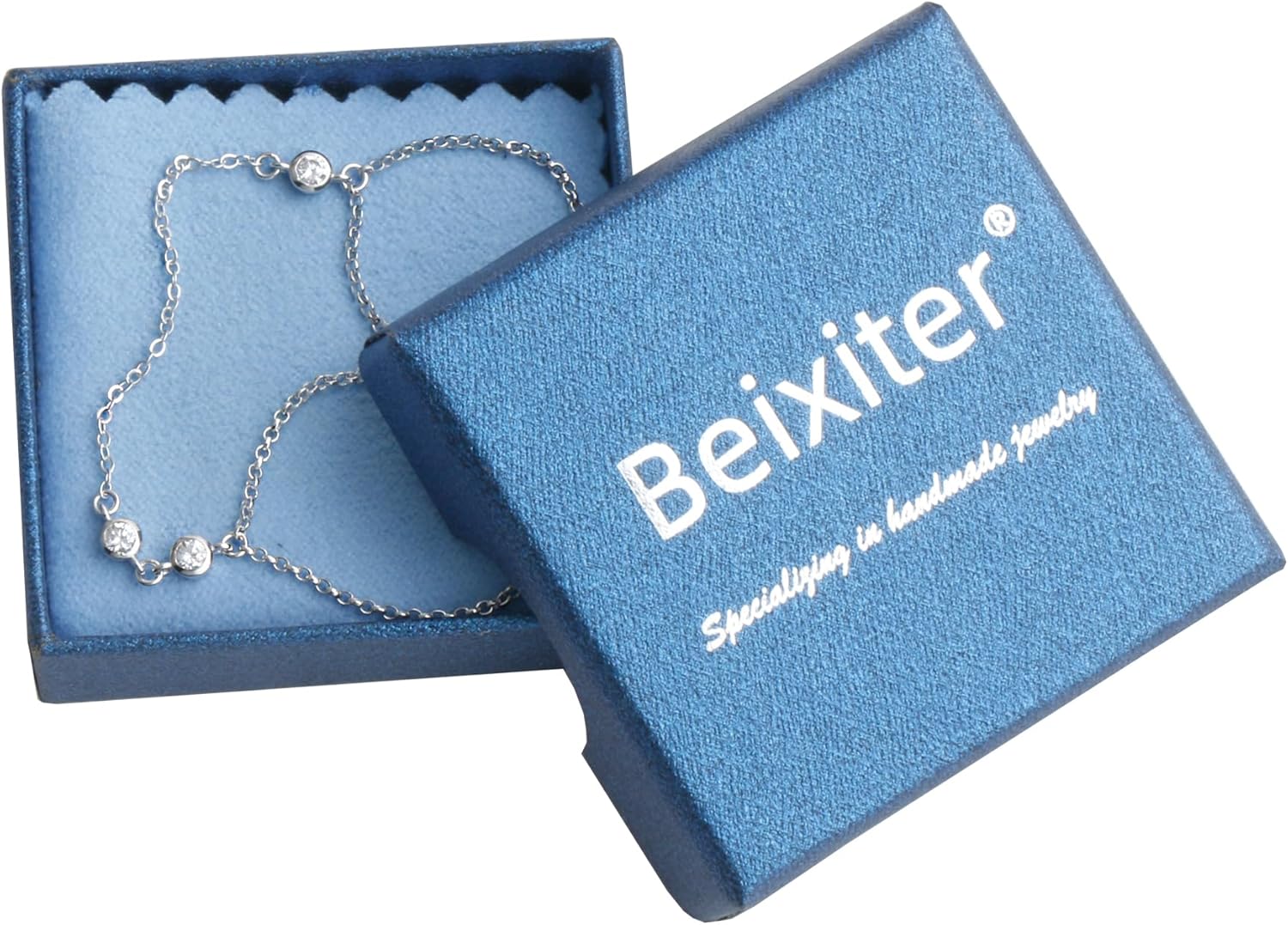 Triple Solitaire Diamond Ring Bracelet Hand Chain, Finger Ring Bracelets for Hand, 925 Sterling Silver Slave Bracelets for Women - Image 7