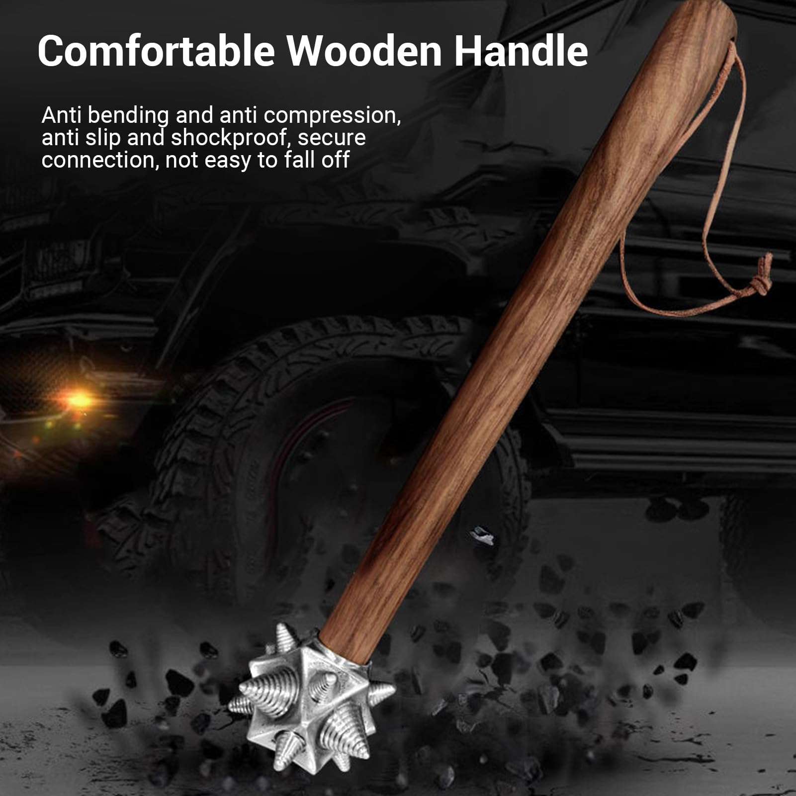 Martillo de bolas con púas de acero inoxidable, resistente, diseño único con púas, herramienta multifuncional para construcción, jardinería, decoración del hogar del coche