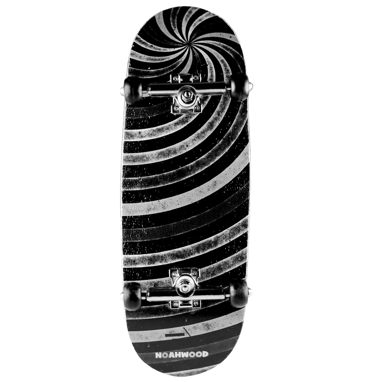 NOAHWOOD Fingerboard Complete Fish Deck+ 34mm Black Truck+Spherical Wheel (Black White Spiral)