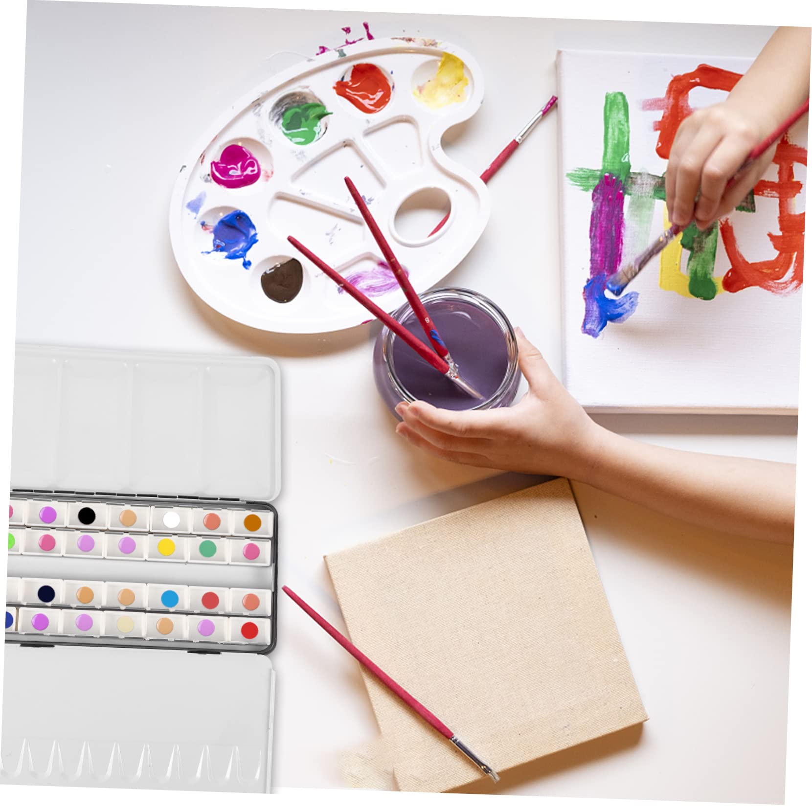 Boîte à Pigments Métal Vide Conteneur De Stockage Remplissable pour Aquarelle Boîte à Peinture Portable Et Compacte