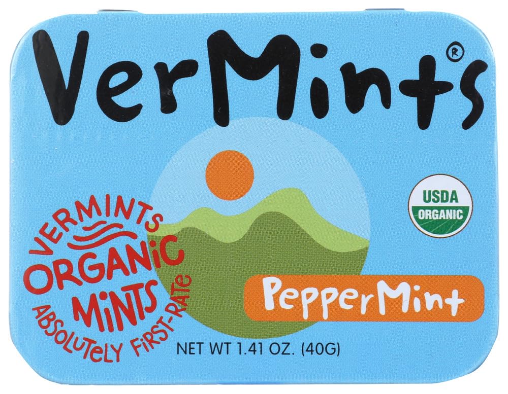 VerMints Peppermint Breathmints, 1 embalagem com 6 unidades - Sabor intenso e refrescante para um hálito duradouro