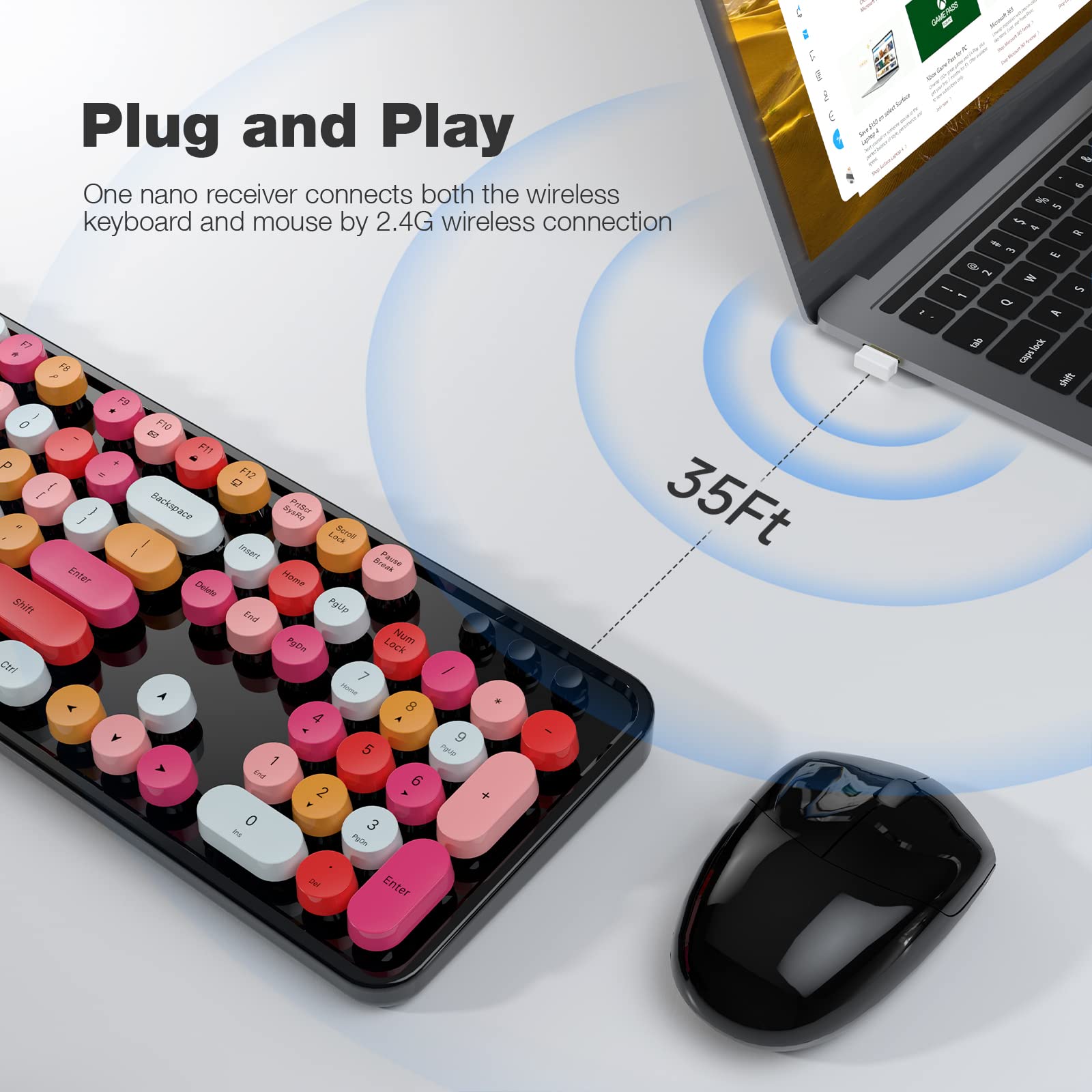 BIIOONES 1000 DPI przewodowa mysz USB, mysz oburęczna, kompatybilna z komputerem PC/Mac/Laptop-174